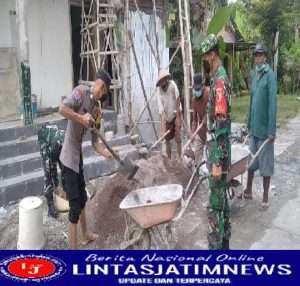 Babinsa Pangkur Gelar Kerja Bakti Bersama, Sebagai Wujud Kemanunggalan TNI Dengan Rakyat