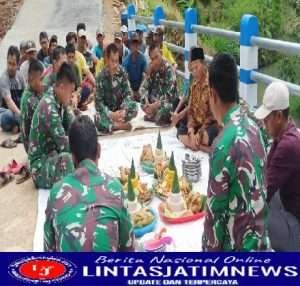 Jembatan Ngandel Selesai Berkat Kerjasama Antara TNI, Warga dan Unsur Terkait