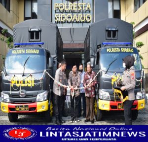 Siap Amankan Pilkades, Polresta Sidoarjo Terima Dua Truk Operasional dari Pemkab Sidoarjo