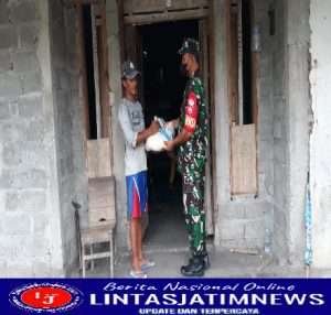 Kodim Sragen-Peduli Sesama, Babinsa Bhakti Sosial Beri Bantuan Beras Kepada Warga Binaan