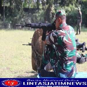 Asah Dan Tingkatkan Kemampuan,Dandim Ngawi Ikuti Latihan Menembak
