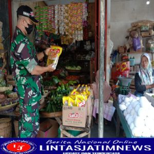 Cek Stabilitas Harga Minyak Goreng, Koramil 08 Baki kembali sambangi pasar tradisional