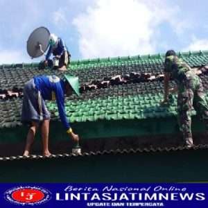 Benahi Pangkalan, Koramil 0801/02 Kebonagung Wujudkan Kebersihan Dan Kenyamanan