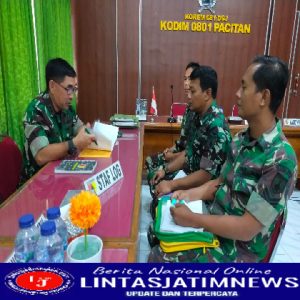 Kodim 0801/Pacitan Menerima Kunjungan Tim Wasrik Itdam V/Brawijaya