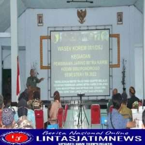 Kodim 0802/Ponorogo Gelar Pembinaan Jaring Mitra Karib Semester I Tahun 2022