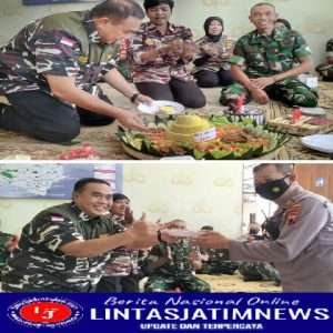 HUT Bhayangkara Ke-76, Koramil 02/Banjarsari Bersinergis Dengan FKPPI 1135 Surakarta Datangi  Mapolsek Banjarsari