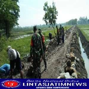 Babinsa Sidorejo Manunggal Bersama Masyarakat Pembangunan Talud