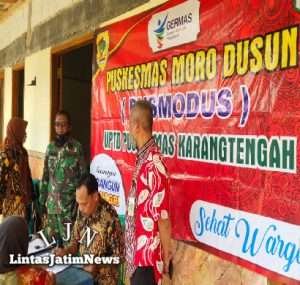 Dukung Pelayanan Kesehatan, Anggota Koramil 23/Karangtengah Dampingi Puskesmas Moro Dusun