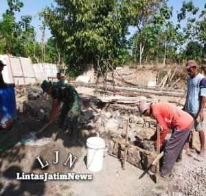 Rutilahu Milik Pujiono Dalam Program TMMD Ke 114, Sudah Dibongkar dan Pemasangan Pondasi