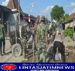 Tiga Kekuatan Bangun Jalan Di Desa TMMD