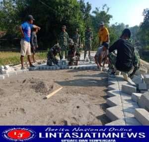 Capai 50 Persen, Pemasangan Paving di TMMD Ke-114 Terus di Kebut