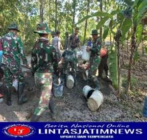 Tanggal Merah, Warga Bersama Satgas TMMD Reguler ke 114 Tetap Semangat Kerja