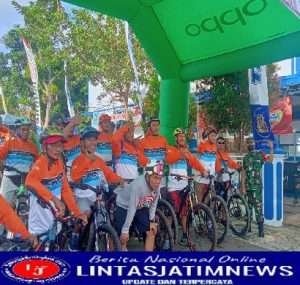 Diikuti Ratusan Goweser, Personil Koramil 03/Ngadirojo Amankan Jalannya Sepeda Santai