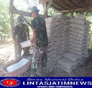 Cukup Persediaan Semen di Lokasi Pengecoran Jalan TMMD