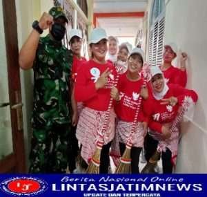 Semarak HUT Kemerdekaan RI ke 77, Babinsa Danukusuman Semangati Lomba Senam