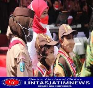 Apel Besar Hari Pramuka ke-61 di Gedung Negara Grahadi