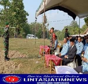 Satgas TMMD ke -114 Kodim Ngawi Bersama Instansi Terkait, Ikuti Upacara Peringatan Kemerdekaan RI Ke-77