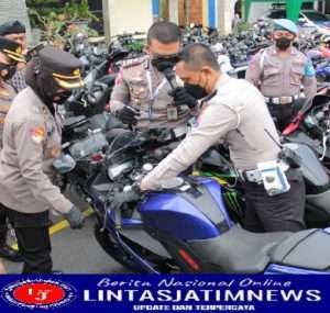 Polres Kediri Kota Amankan Ratusan Kendaraan Bermotor  Knalpot Brong