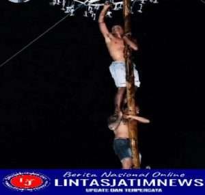 Meriahnya Lomba Panjat Pinang di RW 01 Kelurahan Babat