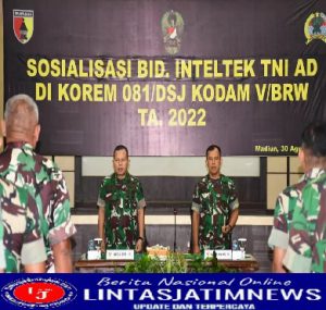 Aparat Intelijen Jajaran Korem 081/DSJ Terima Sosialisasi Bidang Inteltek TNI AD