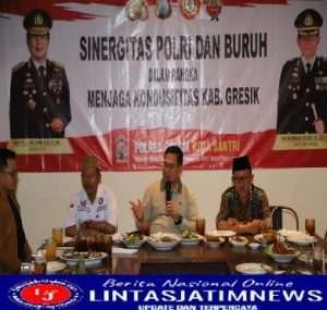 Sinergitas Jaga Kondisifitas, Kapolres Gresik Silaturahmi Ketua DPC/SP Sekber Gresik