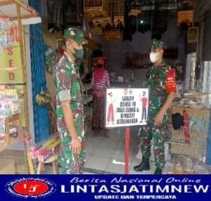 Babinsa  Gelar Patroli PPKM Level 1 Guna Antisipasi Penyebaran Covid-19