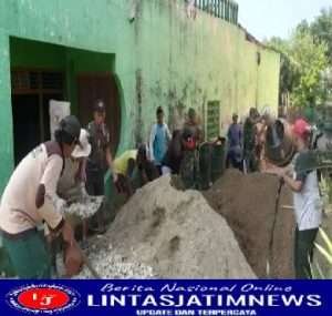 Wujudkan Pembangunan Desa, Babinsa Koramil 0801/01 Pacitan Ajak Warga Gotong Royong