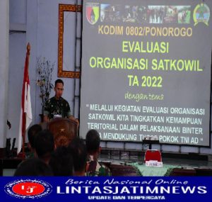 Kodim 0802/Ponorogo Gelar Evaluasi Organisasi Satkowil Tahun 2022