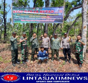 Antisipasi Karhutla, Kodim 0802/Ponorogo Bersama Unsur Terkait Lakukan Patroli dan Pasang Spanduk