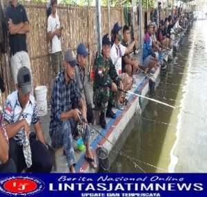Kemanunggalan TNI-Rakyat  Kodim 0726/Sukoharjo Gelar Lomba Memancing Peringati HUT TNI Ke 77