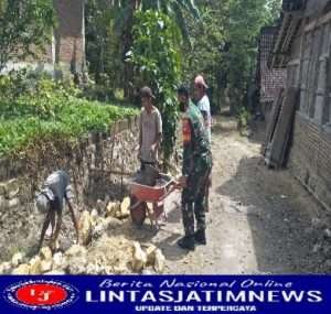 Pembuatan Talud Jalan Bentuk Kedekatan Babinsa Dengan warga Binaan
