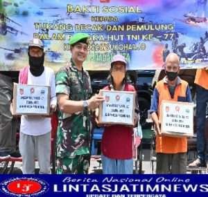 Peringati HUT ke 77 TNI, Kodim 0726/Sukoharjo undang Tukang Becak Makan Bersama