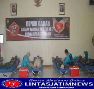 Kodim Boyolali Gelar Donor Darah dalam Rangka HUT TNI Ke 77