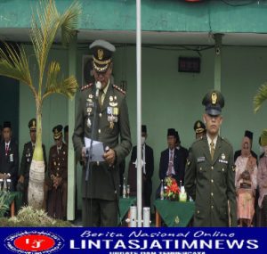 Pimpin Upacara Peringatan HUT TNI Yang Ke 77, Dandim Ngawi Bacakan Amanat Panglima TNI