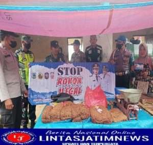 Cegah Peredaran Rokok Ilegal, Babinsa Koramil 0801/05 Bersama Dinas Terkait Lakukan Sosialisasi