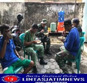 Nikmati Makan Siang bersama Dilokasi KBD Tahap III, Cermin Kemanunggalan dan Keakraban TNI Dan Rakyat