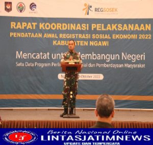 Hadiri Rakor Pendataan Awal Regsosek, Dandim Ngawi dan Jajaran Siap Mendukung