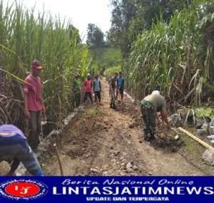 Hidupkan Budaya Gotong Royong, Babinsa Pitu Mendorong Semangat Warganya