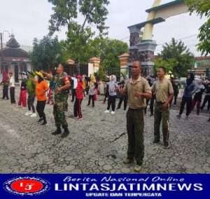 Budayakan Olahraga Babinsa Senam Bersama Pegawai Kecamatan