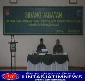 Kodim Boyolali Selenggarakan Sidang Jabatan Bintara dan Tamtama Triwulan IV