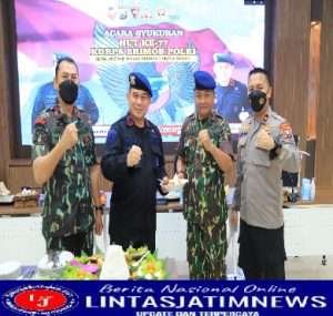Kapolres Gresik Gelar Tasyakuran HUT Brimob ke-77 Tahun Bersama Eks Brimob