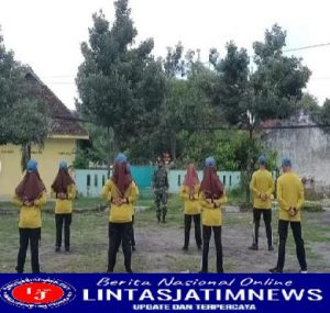 Babinsa Koramil 0812/14 Sukodadi Latih PBB Siswa SMK NU 1 Sukodadi