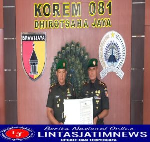 Danrem 081/Dsj Pimpin Sertijab Dandim 0801/Pacitan