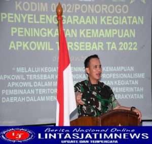 Dandim 0802/Ponorogo Buka Acara Katpuan Apkowil Tersebar Tahun 2022