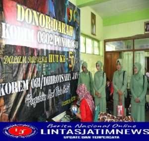 Peringati HUT ke 59 Korem 081/Dsj Tahun 2022, Kodim 0802/Ponorogo Gelar Donor Darah