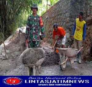 Babinsa Glintang Dukung Percepatan pembangunan Wilayah Binaan
