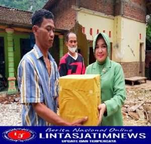 Peduli Sesama, Ketua KCK cabang XV Dim 0801/Pacitan Kunjungi Warga Terdampak Bencana Alam