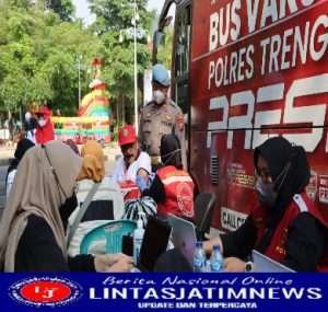 Polres Trenggalek Kerahkan Bus Vaksinasi Cegah Merebaknya Covid-19