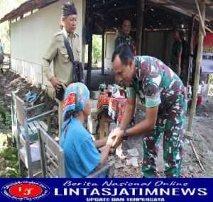 Sambut HUT Korem 081/Dsj,Kodim 0805/Ngawi Gelar Karya Bakti Rehab Rumah Warga