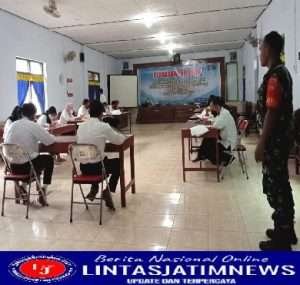 Babinsa Banguncipto Monitoring Pelaksanaan Ujian Jabatan Pamong Ulu-ulu